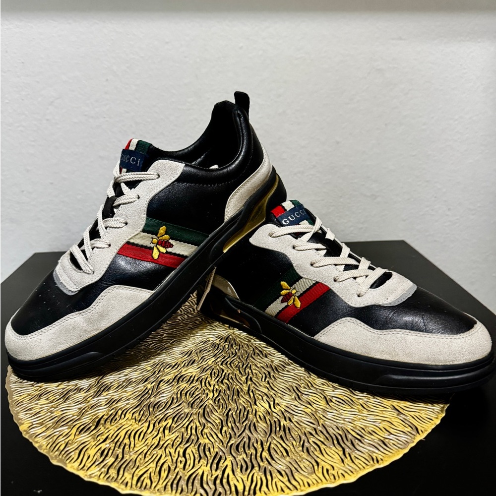 Men's Black and White Gucci Sneakers - Size 11